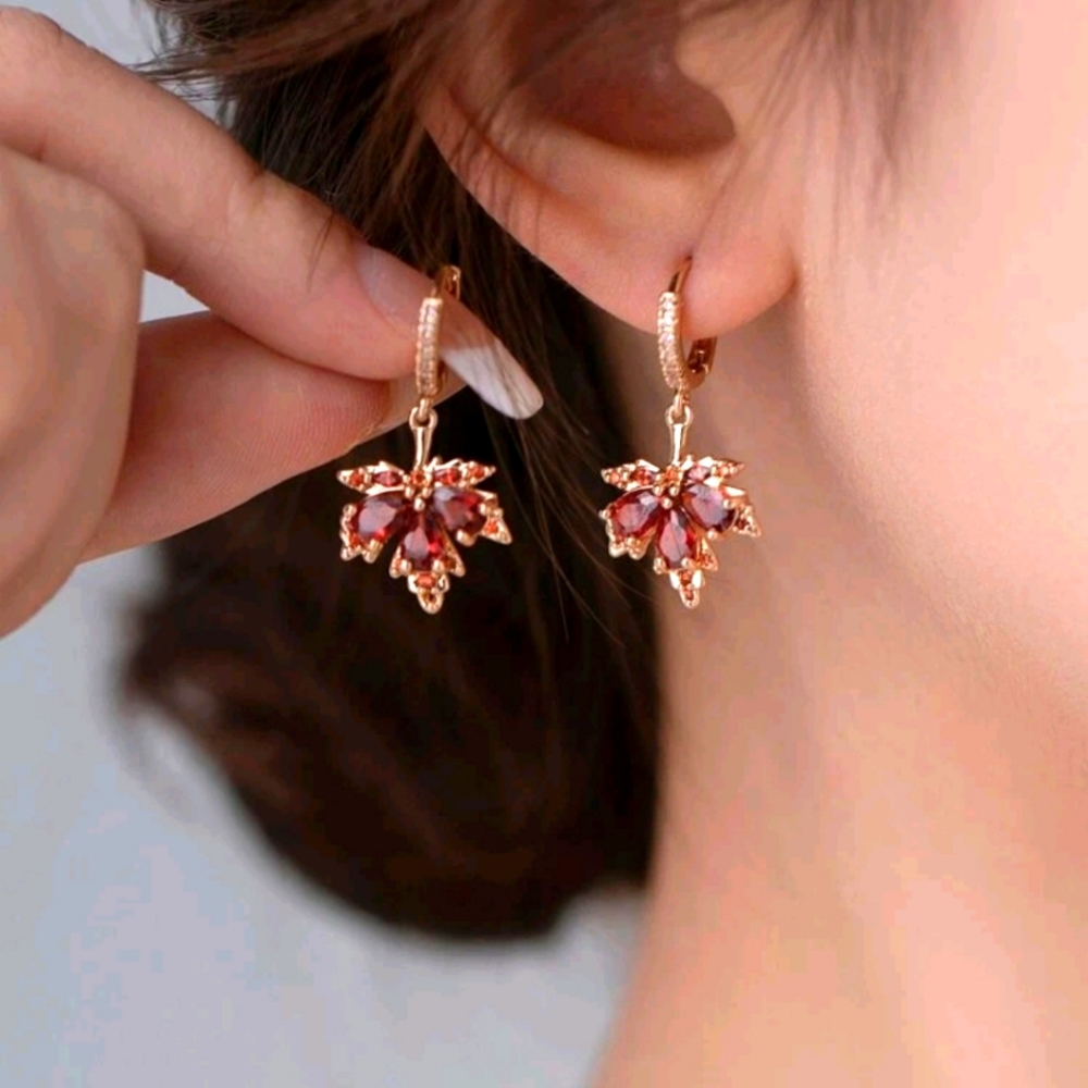 Brand new Autumn Leaf Gem Earrings